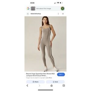 Beyond Yoga Spacedye New Moves Midi Jumpsuit Birch/cloud White Medium Yoga